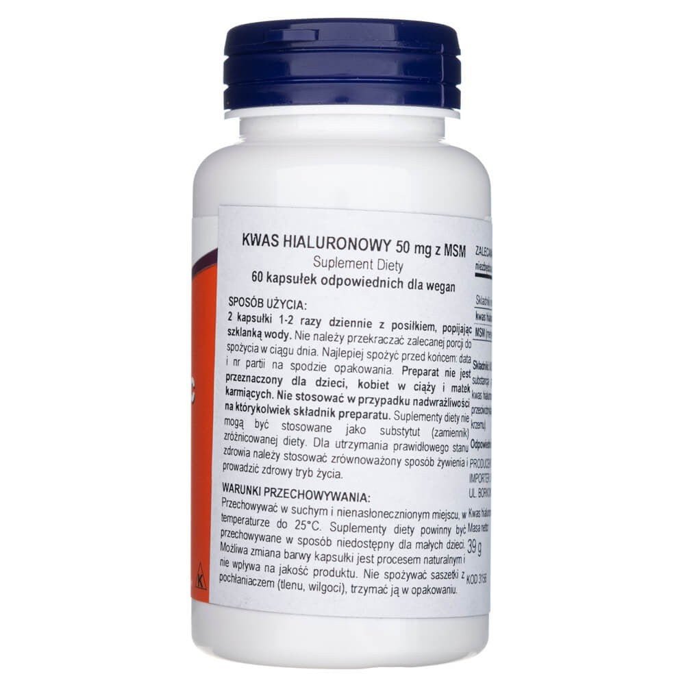 Now Foods hialuronskābe 50 mg - 60 kapsulas