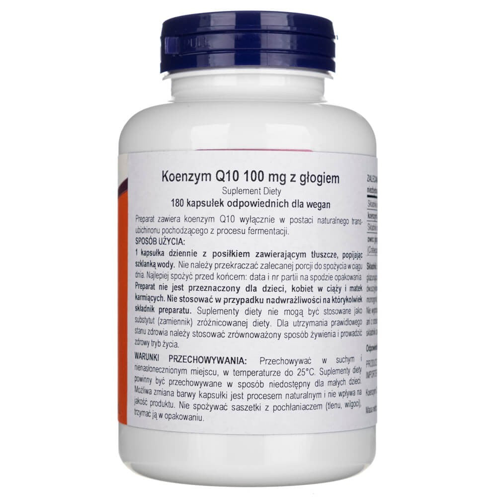Now Foods CoQ10 100 mg ar vilkābeļu ogām - 180 kapsulas