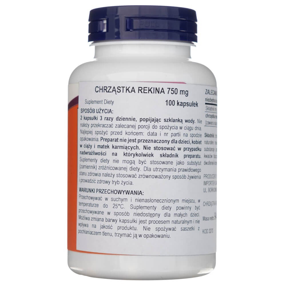 Now Foods haizivs skrimslis 750 mg - 100 kapsulas