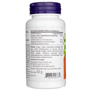 Now Foods Chaste Berry Vitex ekstrakts 300 mg – 90 kapsulas