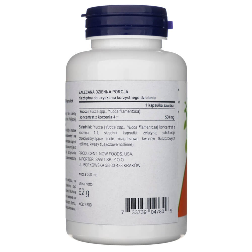 Now Foods Yucca 500 mg - 100 kapsulas