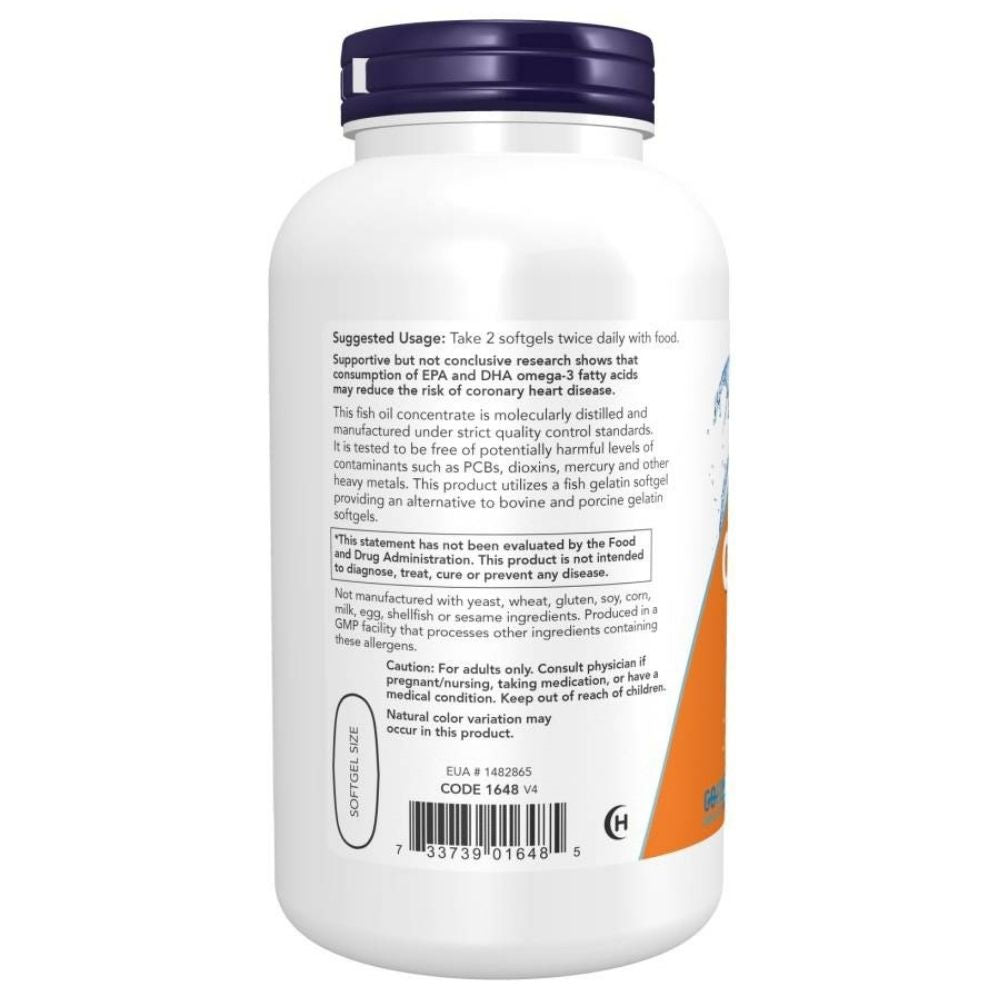 Now Foods Omega-3 zivju eļļa - 200 kapsulas