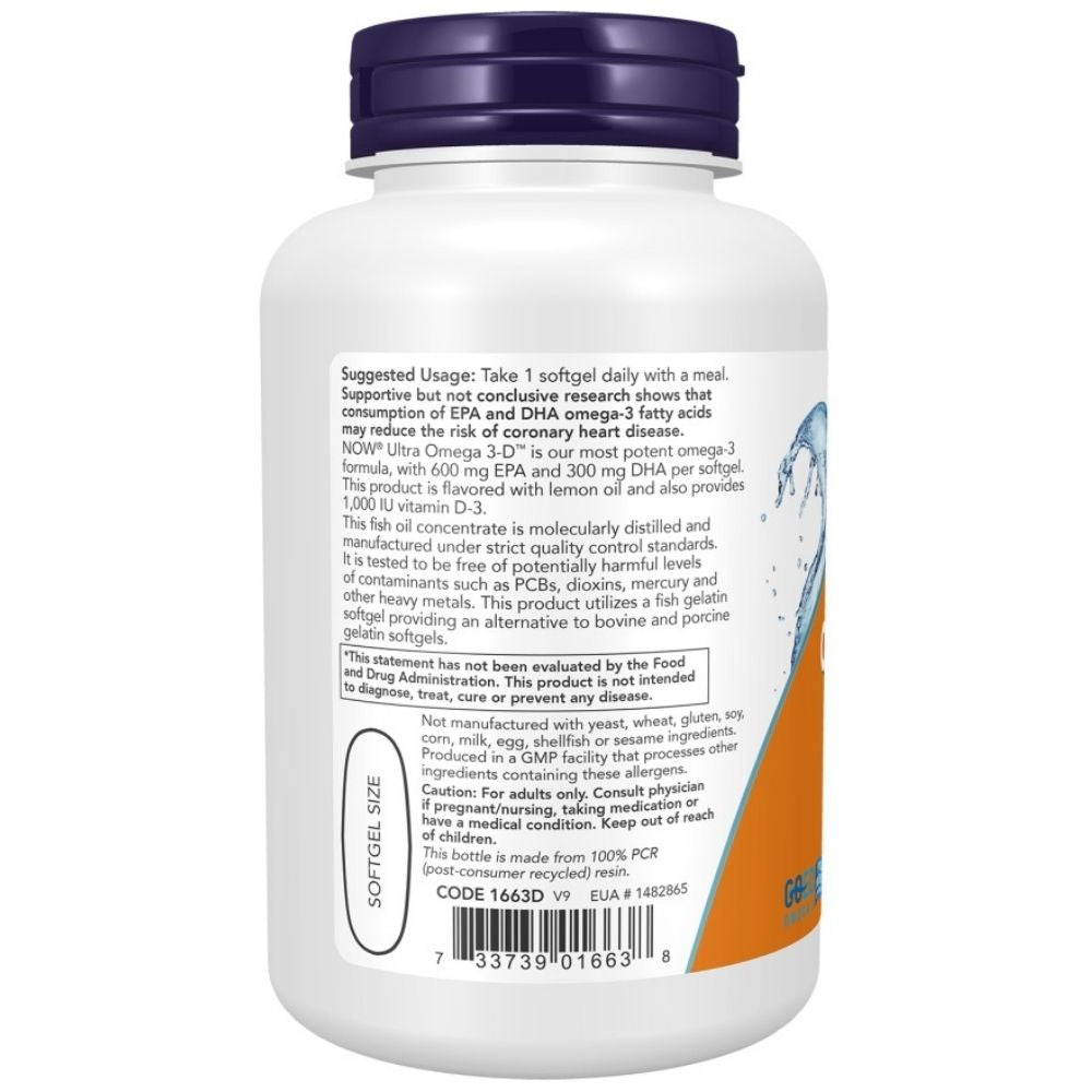 Now Foods Ultra Omega 3-D 1200 mg - 90 kapsulas