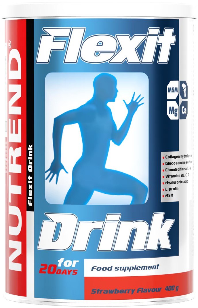 Nutrend Flexit Drink braškių gėrimas - 400 g - Magnis.lt