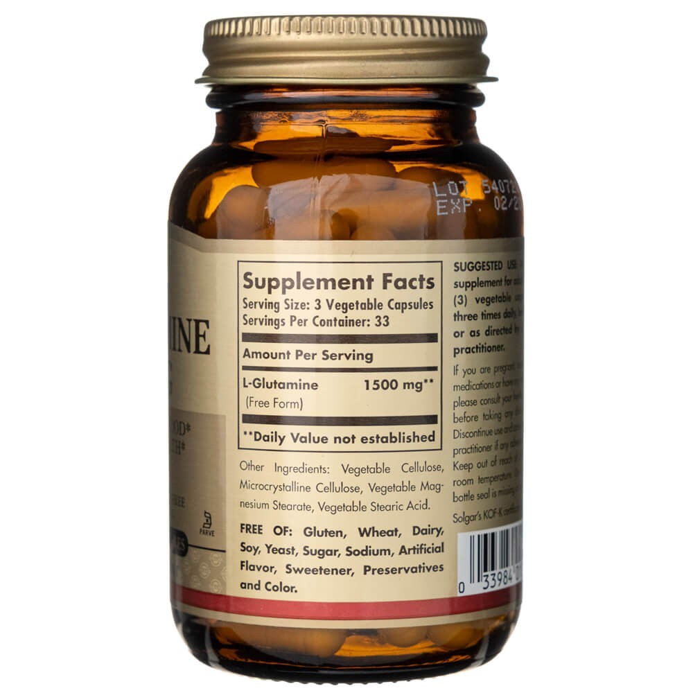 Solgar L-glutamīns 500 mg - 100 kapsulas