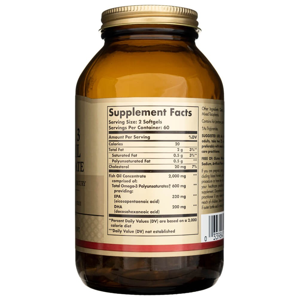 Solgar Omega-3 zivju eļļas koncentrāts - 120 mīkstās kapsulas