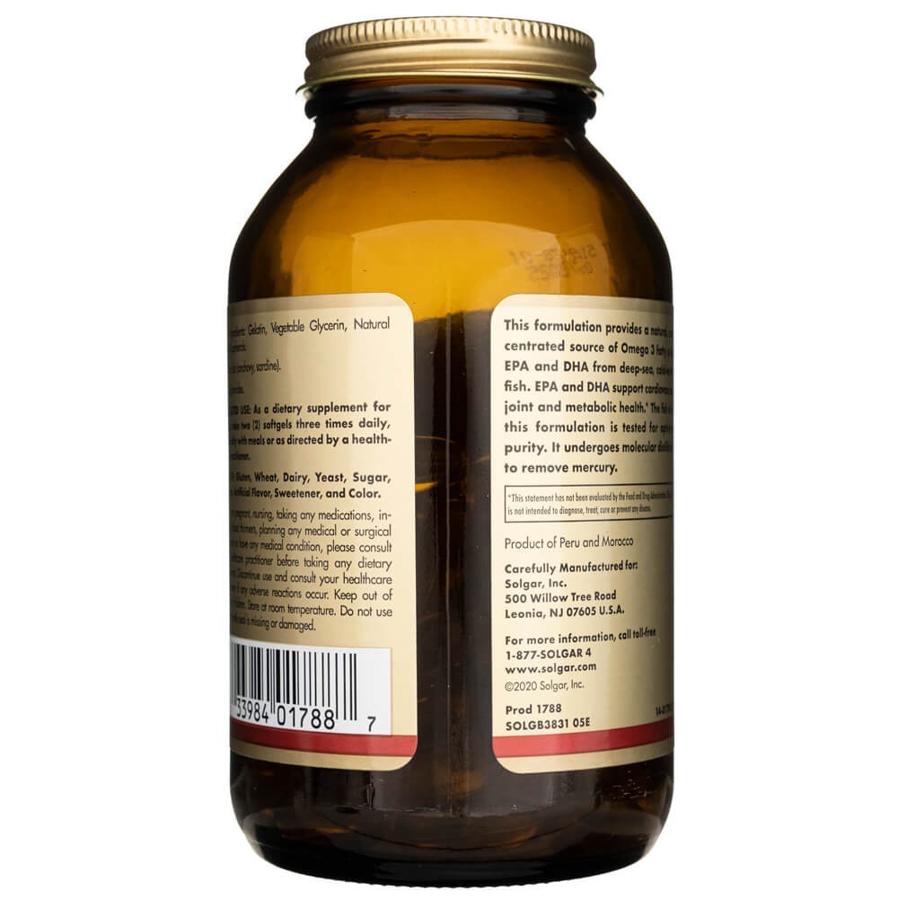 Solgar Omega-3 zivju eļļas koncentrāts - 120 mīkstās kapsulas