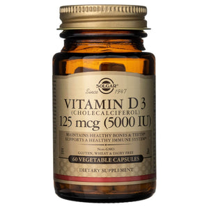 Solgar vitamīns D3 125 µg (5000 SV) – 60 kapsulas