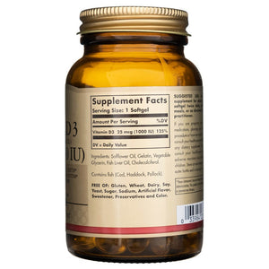 Solgar vitaminas D3 25 mcg (1000 TV) - 100 minkštųjų gelių - Magnis.lt
