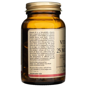 Solgar vitaminas D3 25 mcg (1000 TV) - 100 minkštųjų gelių - Magnis.lt