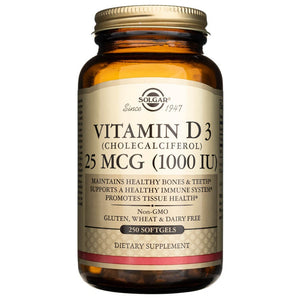 Solgar vitaminas D3 25 mcg (1000 TV) - 250 minkštųjų gelių - Magnis.lt
