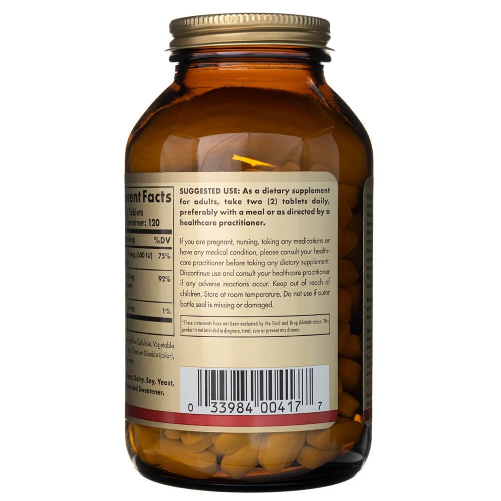 Solgar Kalcijs 600 (no austeru čaulām ar D3 vitamīnu) – 240 tabletes