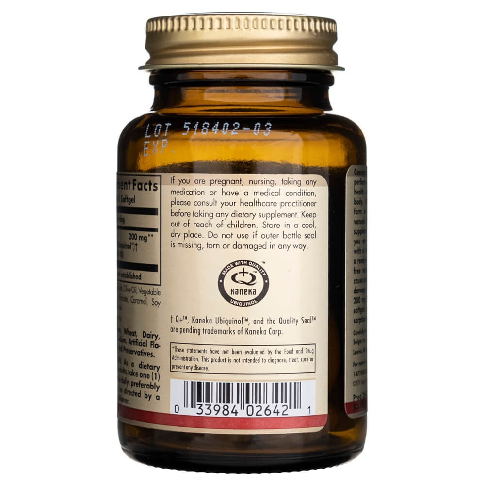 Solgar Ubichinols 200 mg - 30 mīksto kapsulu