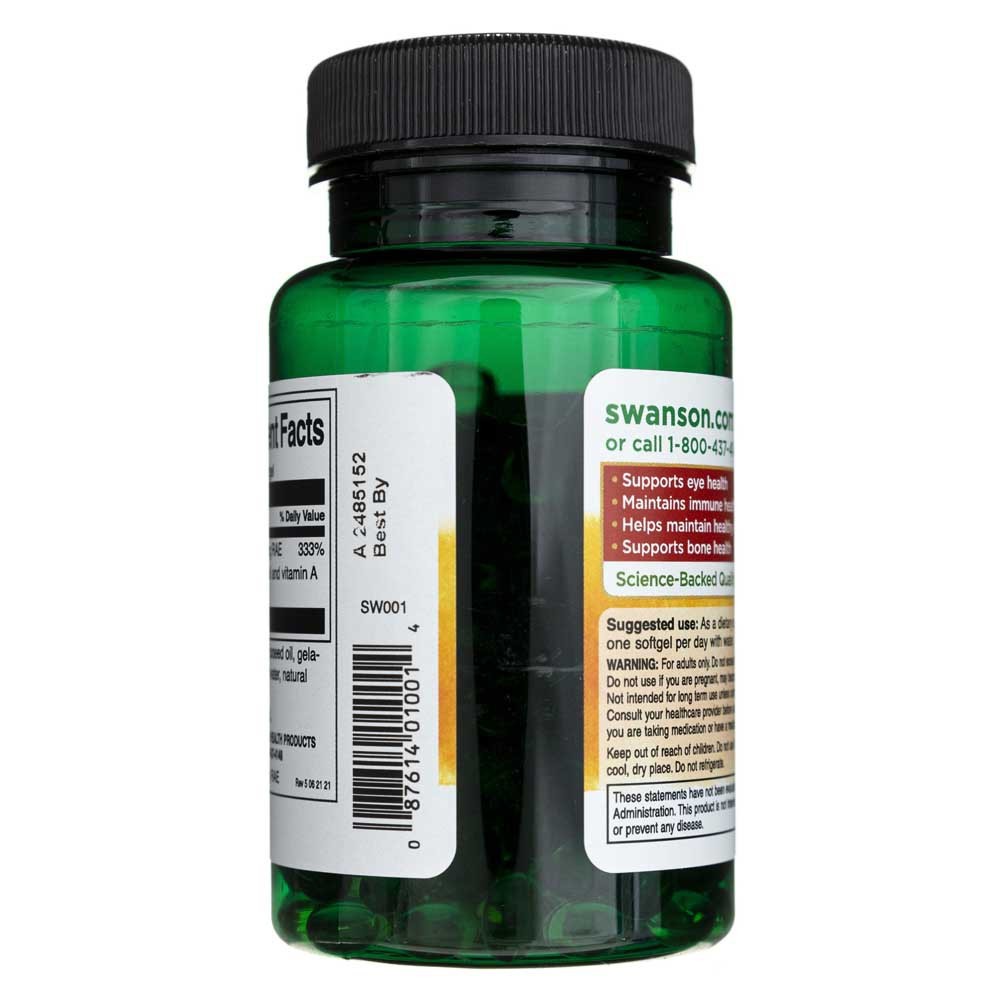 Swanson vitaminas A 3000 mcg (10000 TV) - 250 minkštųjų gelių - Magnis.lt
