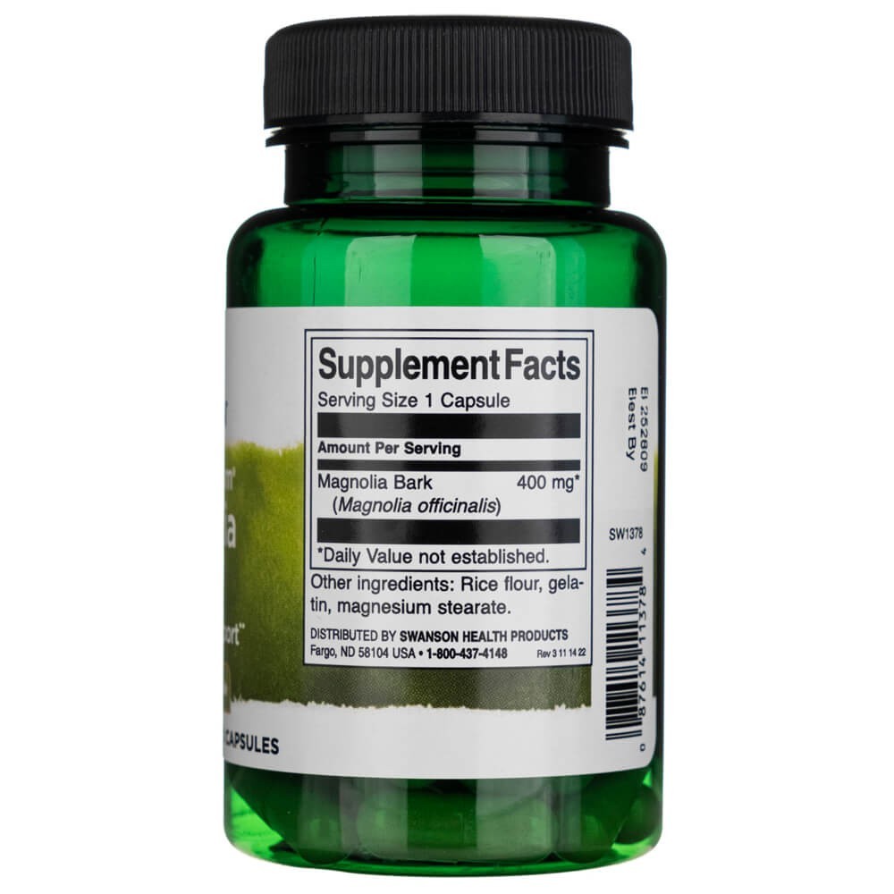 Swanson Full Spectrum magnolijas miza 400 mg – 60 kapsulas
