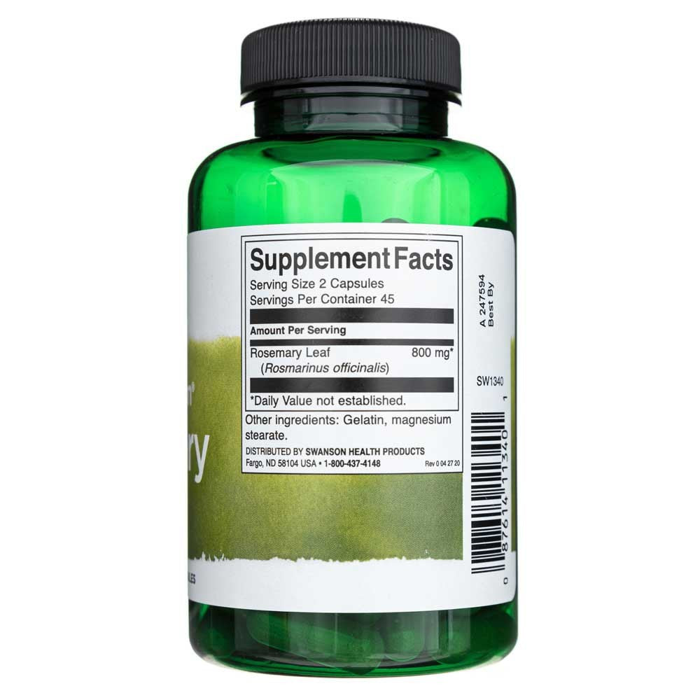 Swanson Full Spectrum Rozmarīns 400 mg - 90 kapsulas