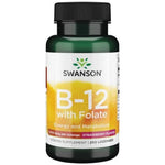 Swanson vitaminas B12 500 mcg, skirtas čiulpti, braškių - 250 pastilių - Magnis.lt