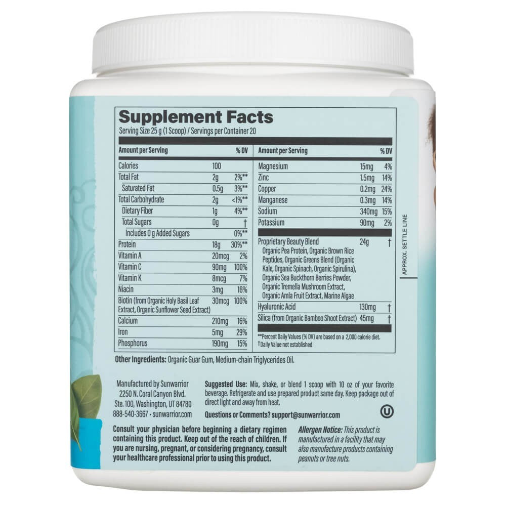 Sunwarrior kolagēna olbaltumvielu peptīdi bez garšas ASV – 500 g