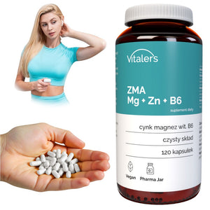 Vitaler's ZMA Mg 240 mg + Zn 15 mg + B6 10 mg - 120 kapsulas
