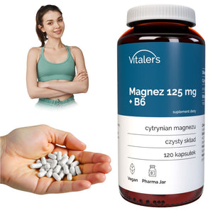 Vitaler magnis 125 mg + B6 vitamīns - 120 kapsulas