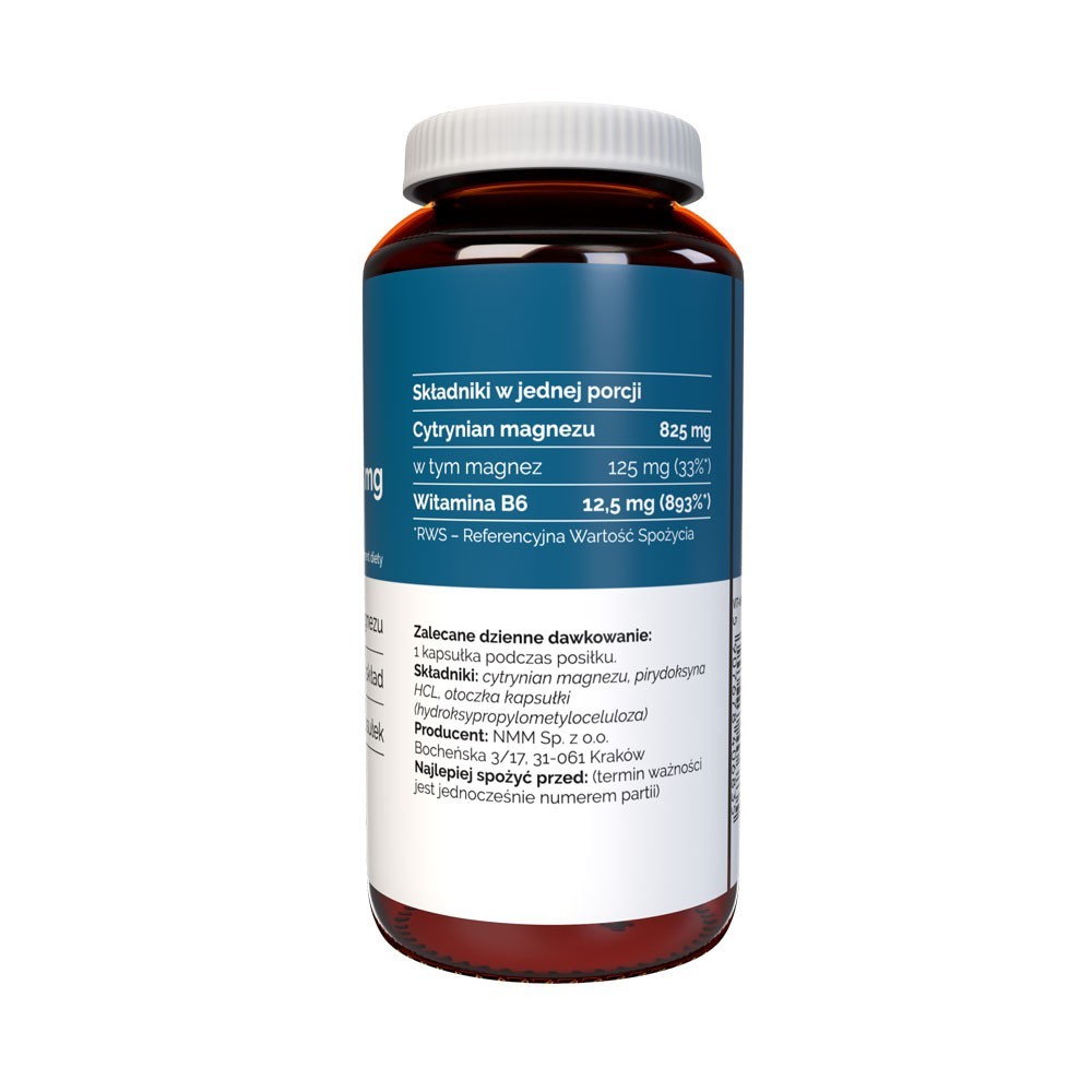 Vitaler magnis 125 mg + B6 vitamīns - 120 kapsulas