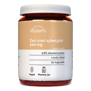 Vitaler's Sibīrijas žeņšeņs (Eleuterokoks) 500 mg - 60 kapsulas