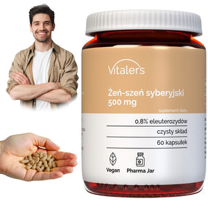 Vitaler's Sibīrijas žeņšeņs (Eleuterokoks) 500 mg - 60 kapsulas