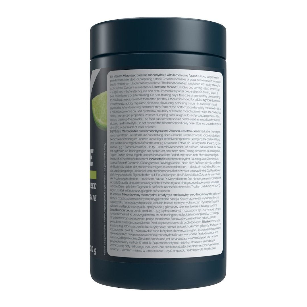 Vitaler's Sport Mikronizēts kreatīna monohidrāts 5000 mg, citrons un laims - 500 g