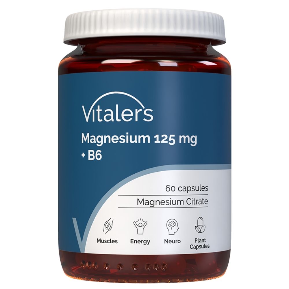 Vitaler magnijs 125 mg + B6 vitamīns 6 mg - 60 kapsulas
