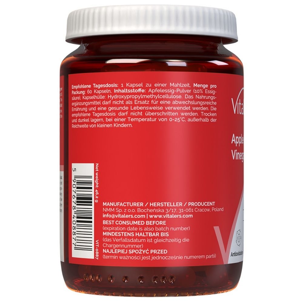 Vitaler's Ābolu etiķis 650 mg - 60 kapsulas