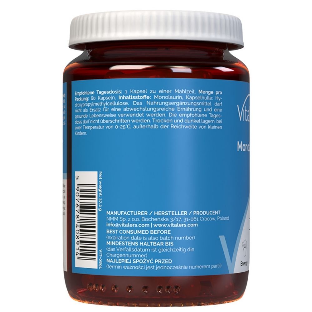 Vitaler's Monolaurin (Monolaurinas) 500 mg - 60 kapsulu.