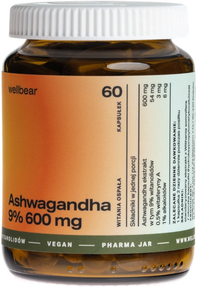 Wellbear Ashwagandha 9% 600 mg - 60 kapsulas