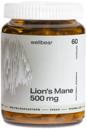 Wellbear Lion's Mane (Hericium erinaceus) 500 mg - 60 kapsulas