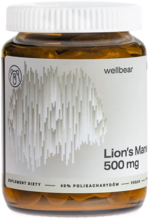 Wellbear Lion's Mane (Hericium erinaceus) 500 mg - 60 kapsulas