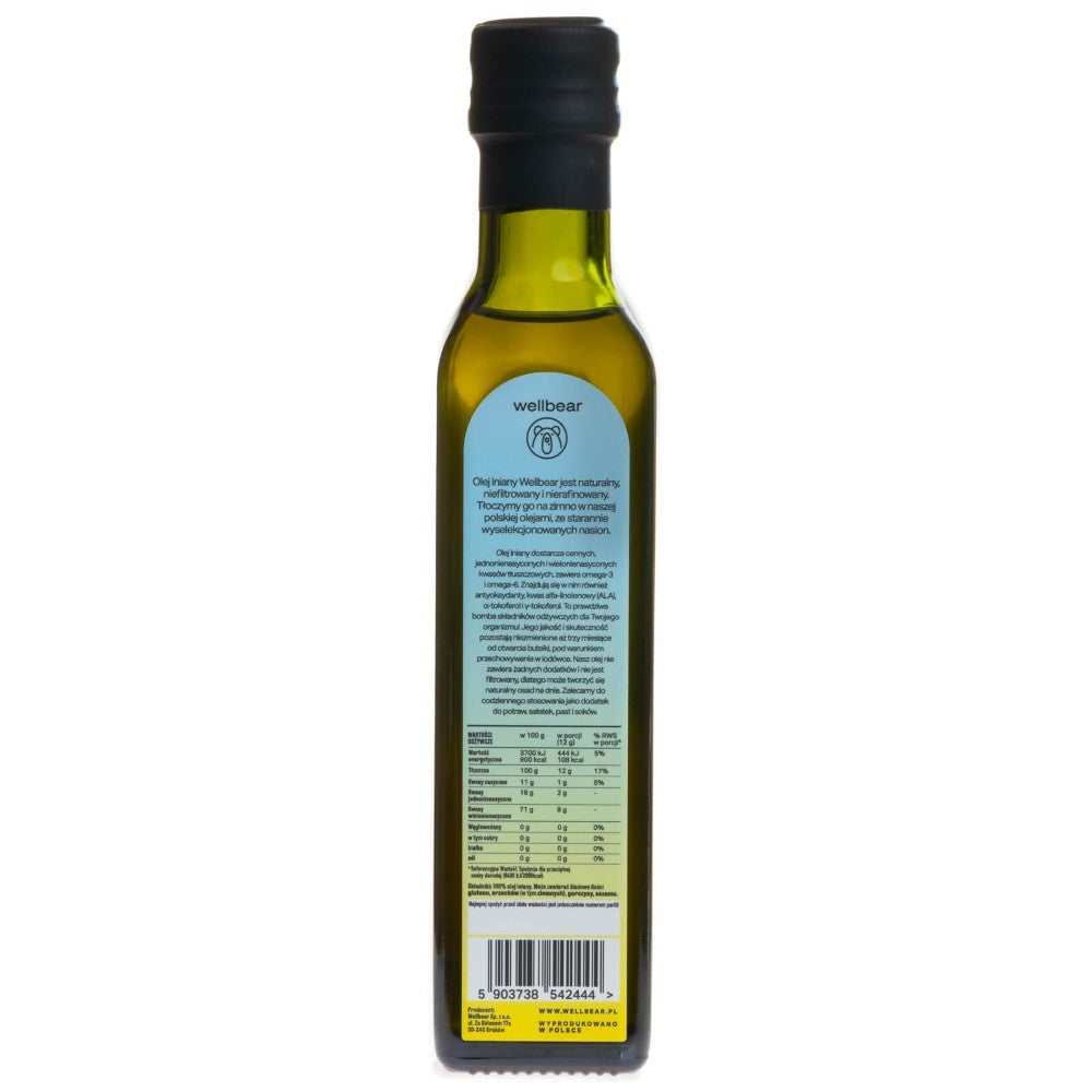 Wellbear aukstā spieduma linsēklu eļļa – 250 ml