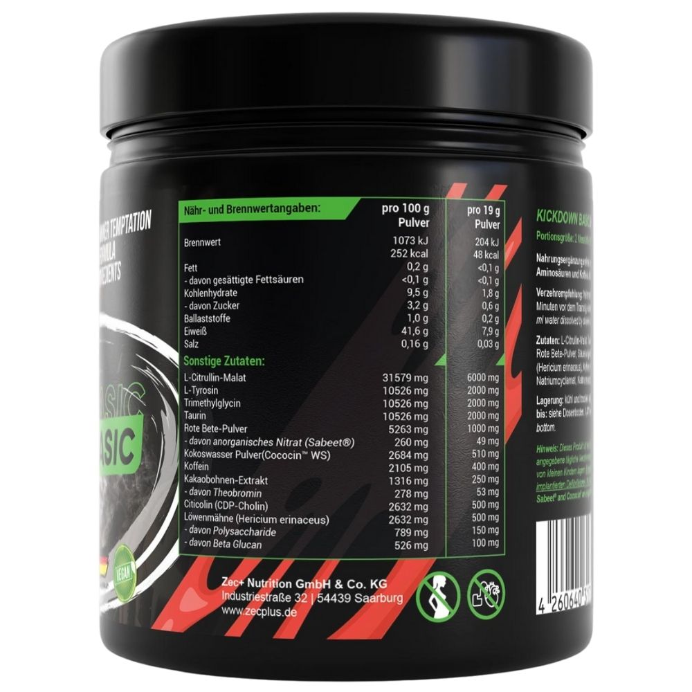 ZEC+ Kickdown Basic, pirms treniņa, asins apelsīns - 380 g