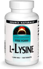 SOURCE NATURALS L-lizīns - L-lizīns 1000 mg 100 tabletes