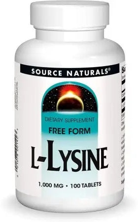 SOURCE NATURALS L-lizīns - L-lizīns 1000 mg 100 tabletes
