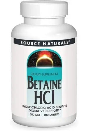 SOURCE NATURALS Betaīns HCl - Betaīns HCl 180 tabletes