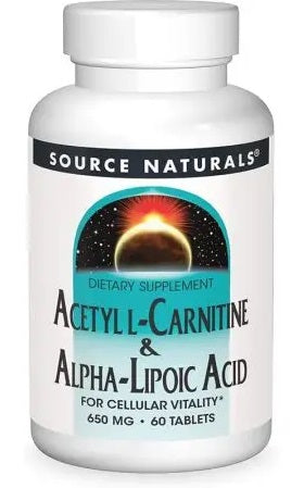 SOURCE NATURALS L-karnitīns un alfa lipoīnskābe 60 tabletes
