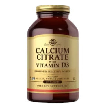 Solgar kalcija citrāts ar D3 vitamīnu, 120 tabletes