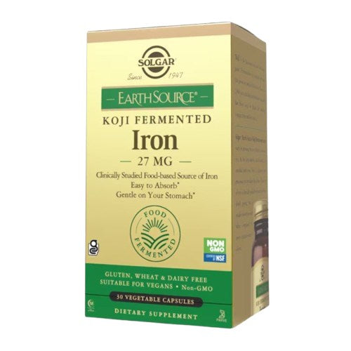 Solgar Earth Source® Koji fermentēts dzelzs 27 mg 30 kapsulas