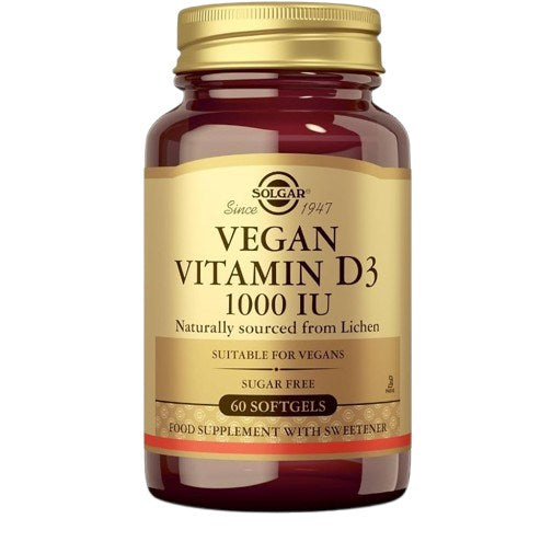 Solgar vegānisks D3 vitamīns, 60 kapsulas