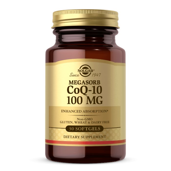 Solgar Megasorb KoQ-10 100 mg - Koferments Q10 - Kaneka 100 mg 30 kapsulas