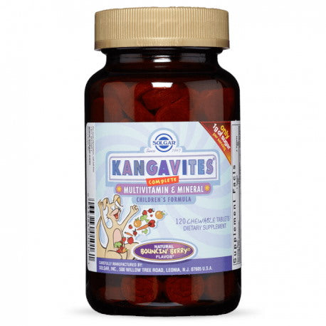 Solgar Kangavites multivitamīni un minerālvielas – košļājamās tabletes bērniem, 120 tabletes