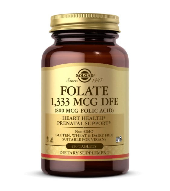 Solgar folijskābe 1333 mcg DFE 800 mcg folijskābes 250 tabletes