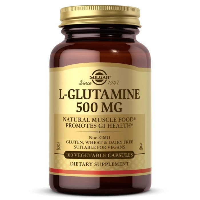 Solgar L-glutamīns – L-glutamīns 500 mg 100 kapsulas
