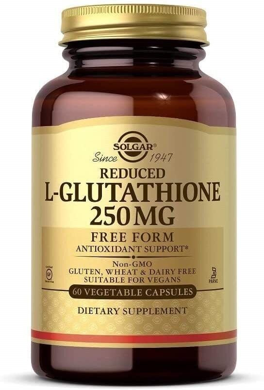 Solgar samazinātais L-glutationa 250 mg 60 kapsulas