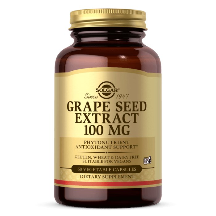 Solgar vīnogu sēklu ekstrakts 100 mg 60 kapsulas