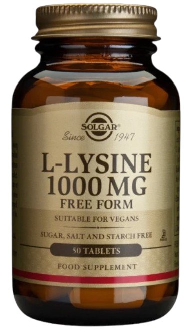 Solgar L-lizīns 1000 mg - L-lizīns 1000 mg 50 tabletes